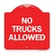 Signmission Parking Lot Sign No Trucks Allowed, Red & White Aluminum Sign, 18" x 18", RW-1818-23419 A-DES-RW-1818-23419 - alternate 1